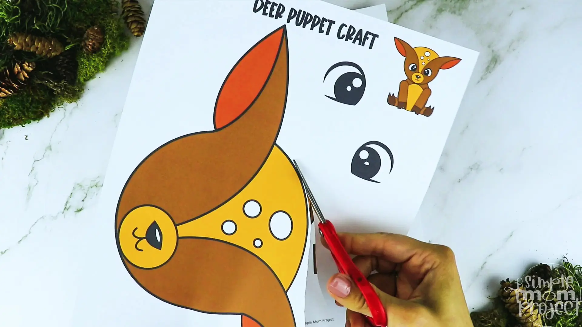 Printable Woodland Animal Deer Paper Bag Puppet Craft 9