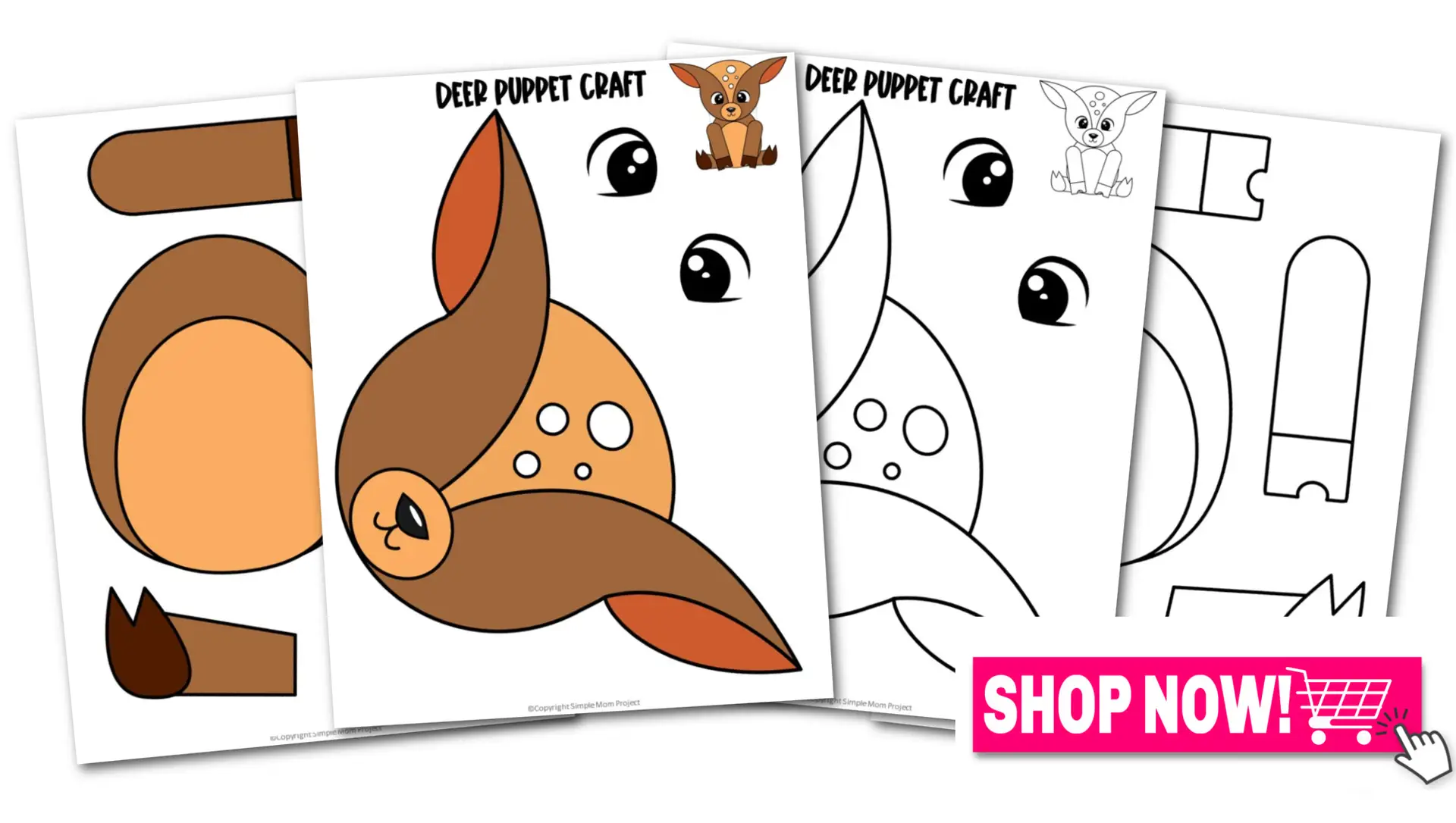 Printable Woodland Animal Deer Paper Bag Puppet Craft Convertkit