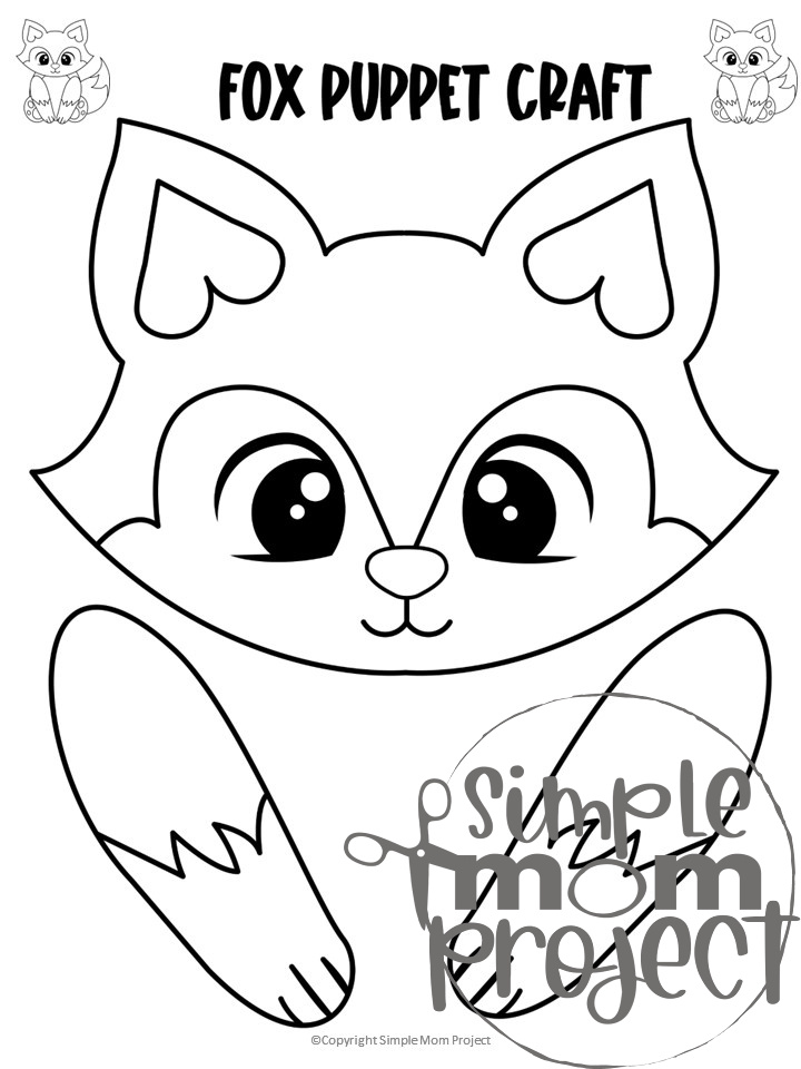 Printable Woodland Animal Fox Paper Bag Puppet Craft