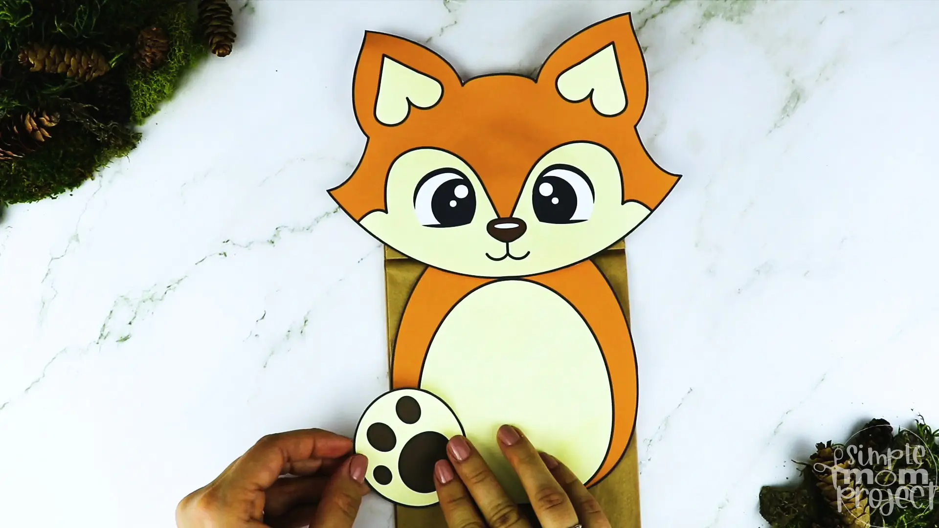 Printable Woodland Animal Fox Paper Bag Puppet Craft 16