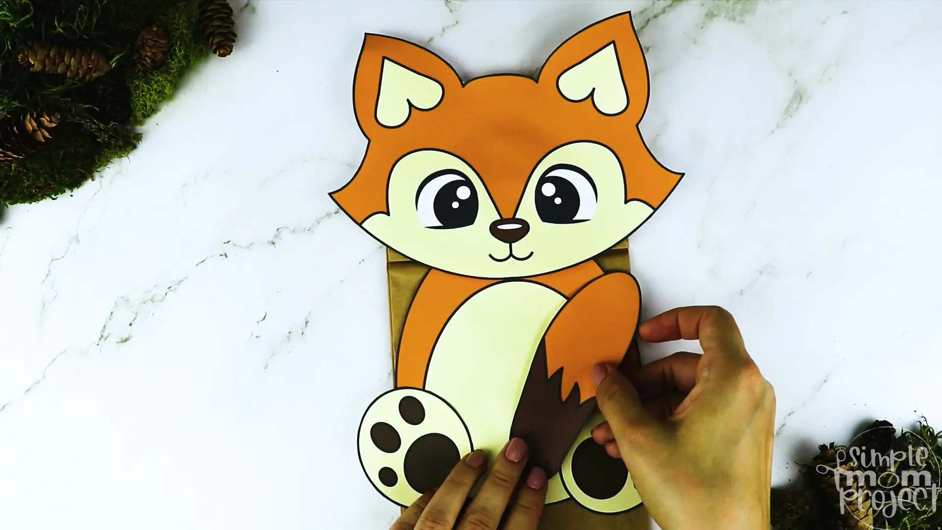 Printable Woodland Animal Fox Paper Bag Puppet Craft 16