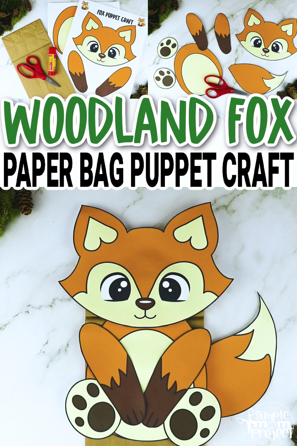 Printable Fox Paper Bag Puppet Template Simple Mom Project