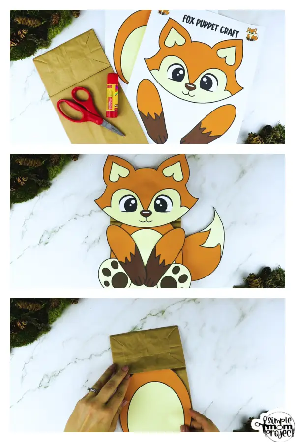 Printable Woodland Animal Fox Paper Bag Puppet Craft 16