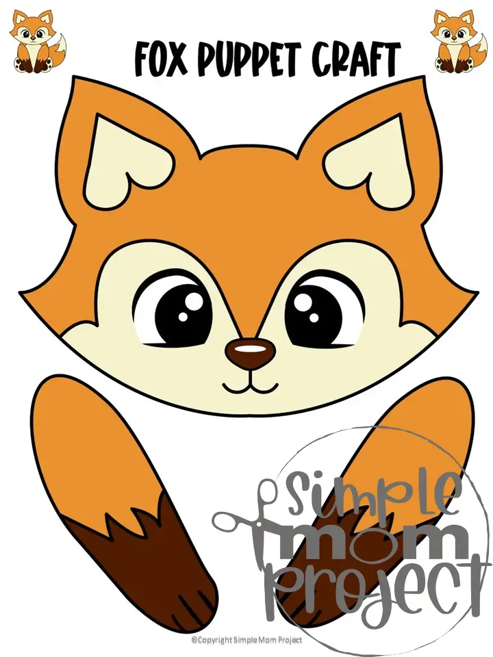 Printable Woodland Animal Fox Paper Bag Puppet Craft