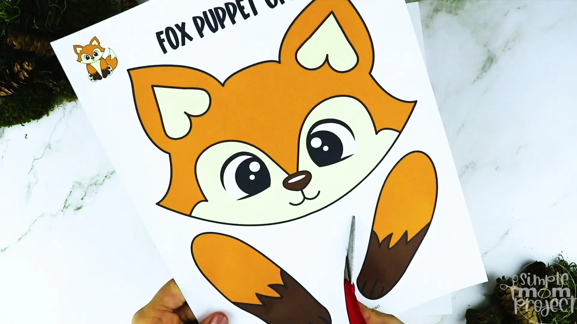 Printable Woodland Animal Fox Paper Bag Puppet Craft