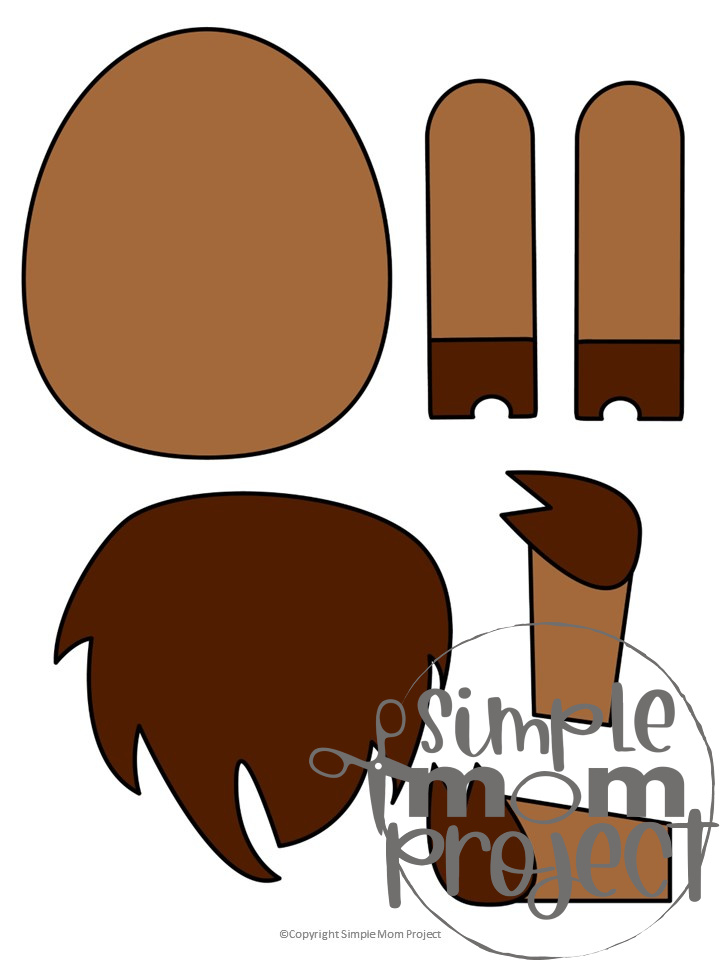 Printable Woodland Animal Moose Paper Bag Puppet Craft 5