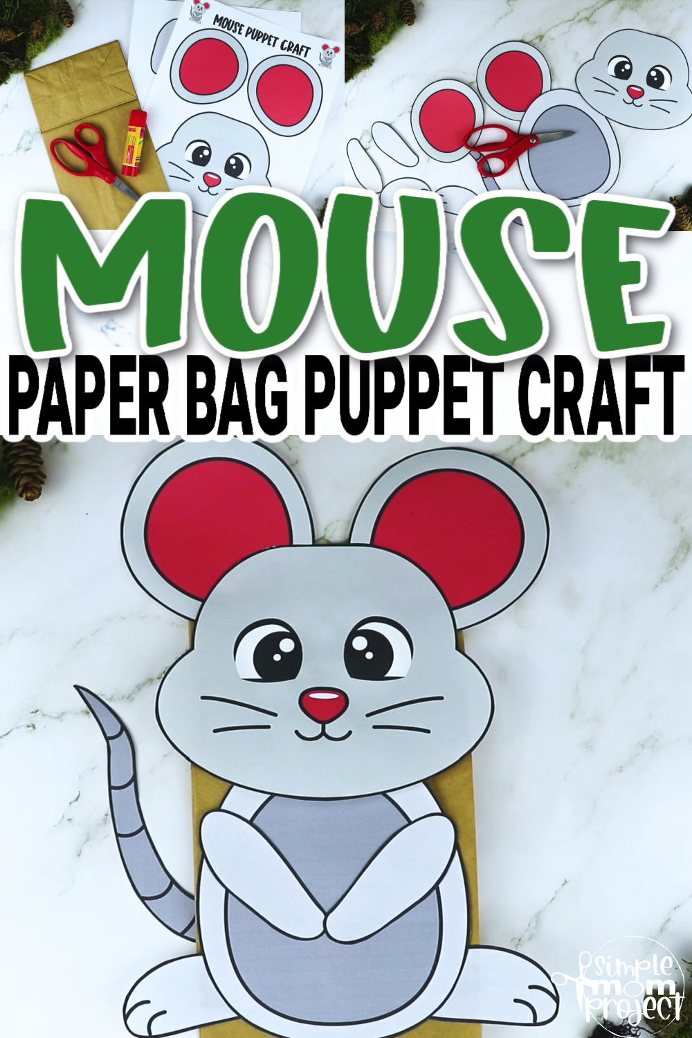 Printable Mouse Paper Bag Puppet Template Simple Mom Project