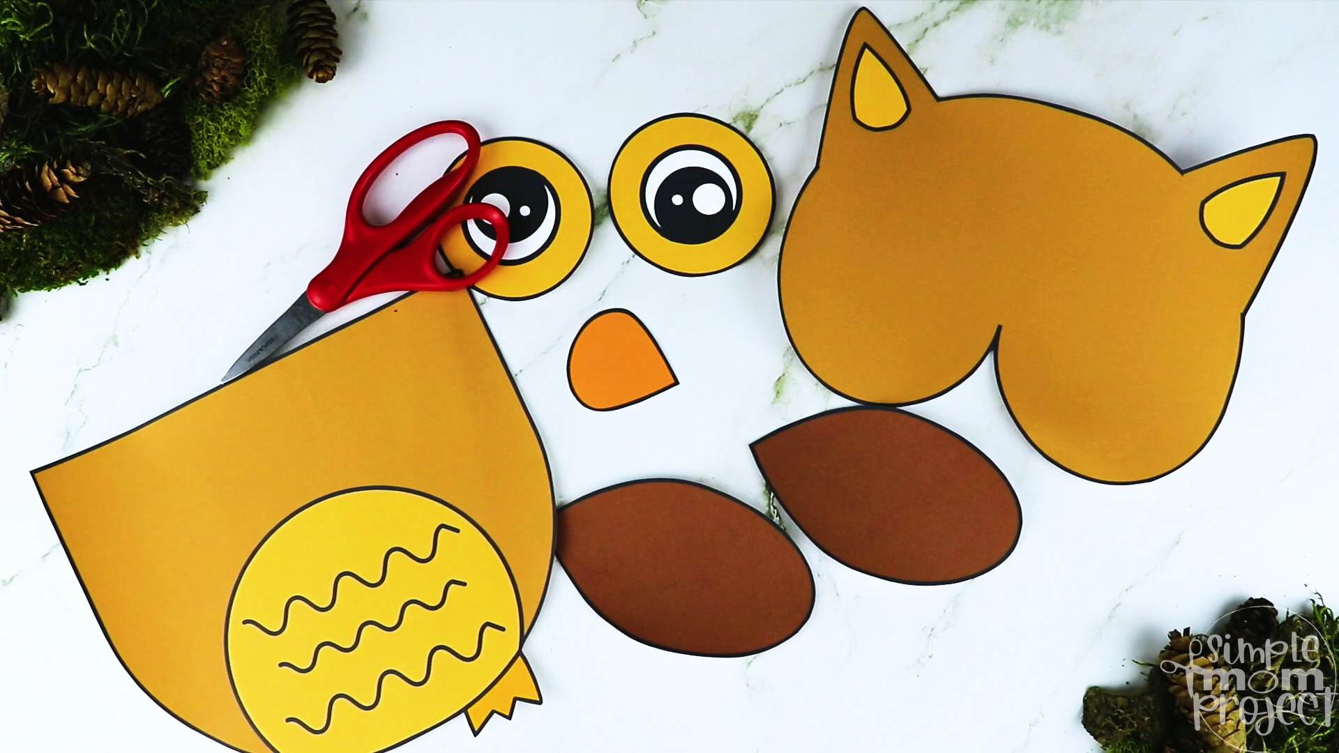 Printable Woodland Owl Paper Bag Puppet Template Simple Mom Project