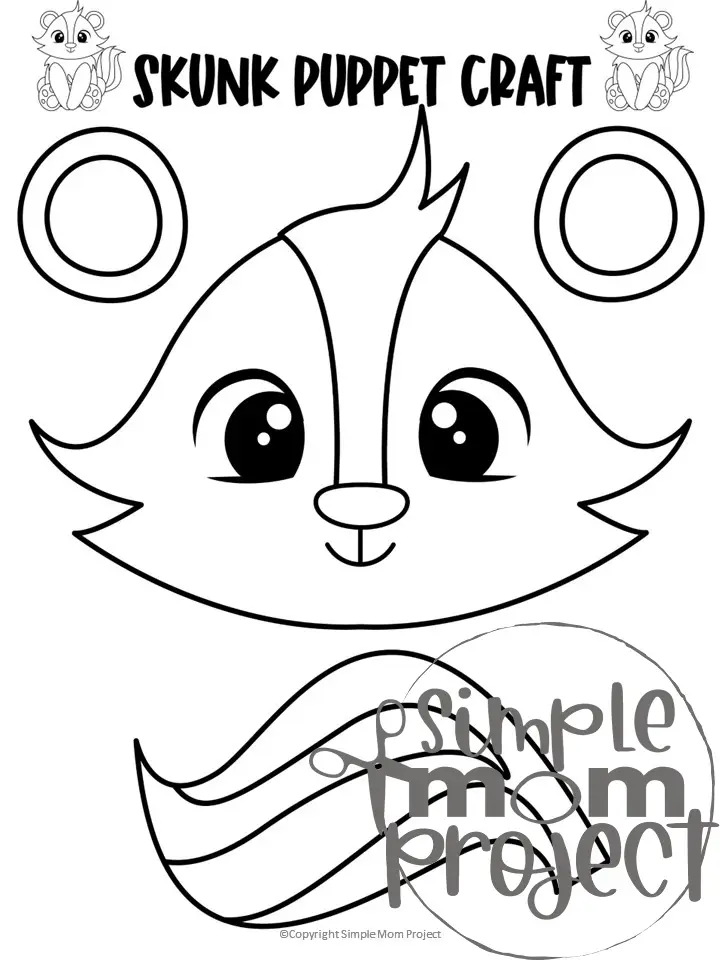 Printable Woodland Animal Skunk Paper Bag Puppet Craft 15