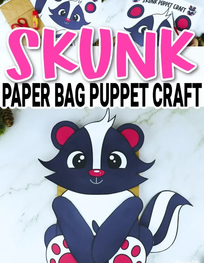 If you’re looking for a basic printable skunk template, we’ve got you covered. This easy cut-and-paste skunk template is perfect to make a paper bag skunk puppet, paper plate skunk, skunk popsicle stick craft and skunk mask. Use this fun skunk paper bag puppet for your forest animals puppet show. Click now to purchase your copy today!