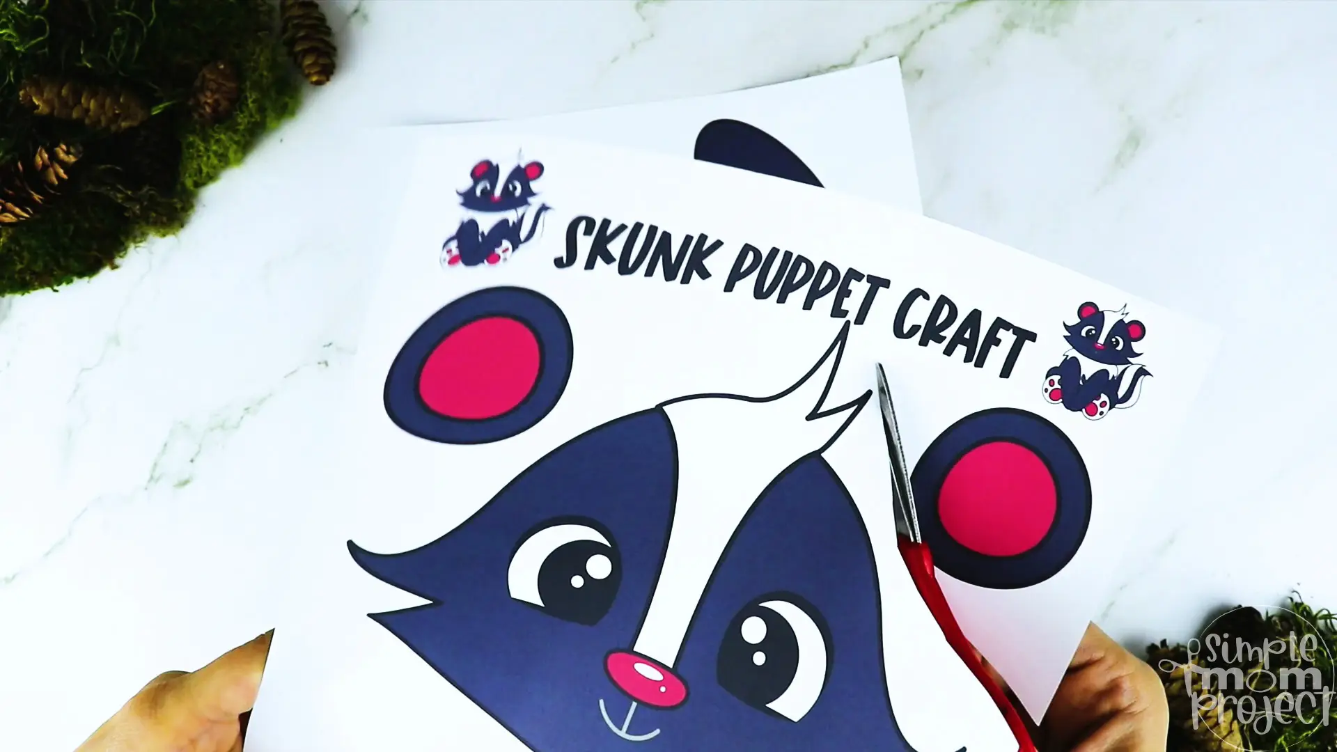 Printable Woodland Animal Skunk Paper Bag Puppet Craft 15