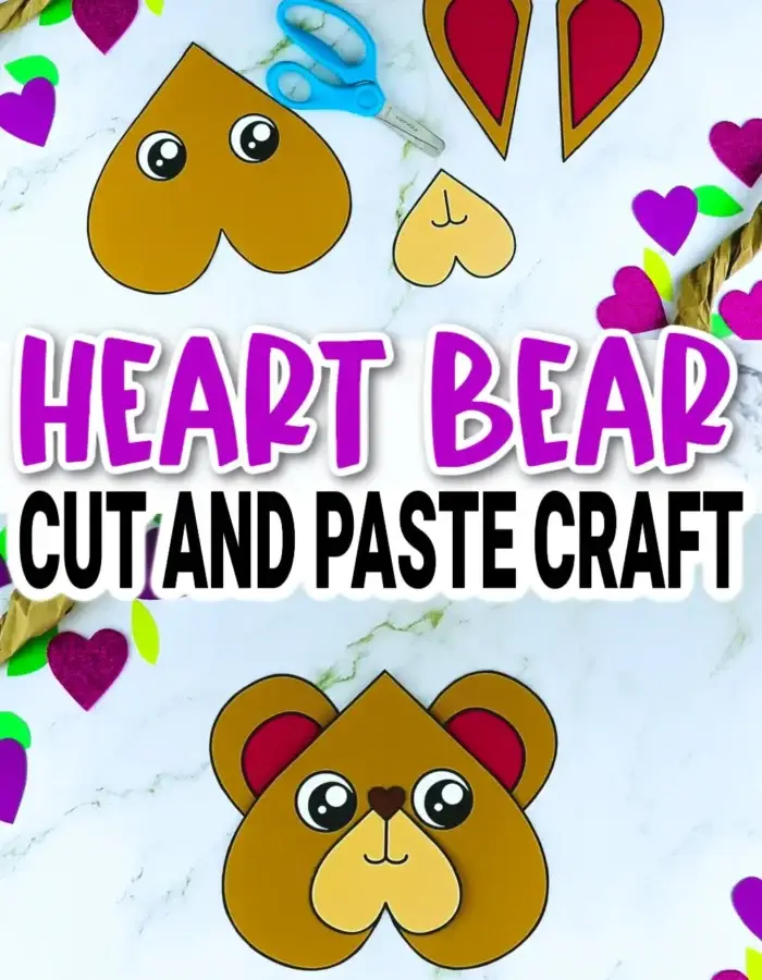 Are you looking for a printable heart shaped bear craft for your toddler, preschool and kindergarten kids? These printable heart bear crafts are great to include in your lesson plans, preschool paper craft projects, diy greeting cards, decorations and puppet shows. Click now to grab your adorable heart bear templates today!