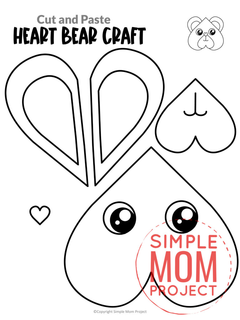 Printable Heart Animal Craft Templates Simple Mom Project