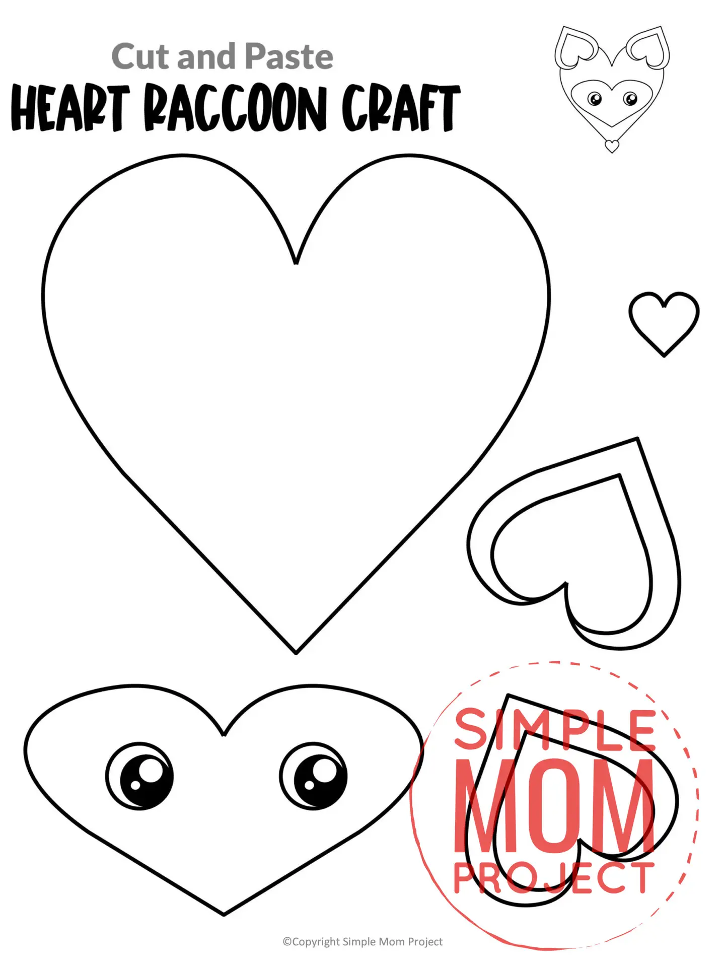 Looking for the best heart shaped animal craft for your toddler, preschool or kindergarten kids? This easy heart raccoon craft makes great cut and paste templates to keep your kids amused for hours. This printable heart raccoon craft is perfect for afternoon craft activities or even homeschooling lessons. Click now to grab this cute heart shaped racoon printable template!