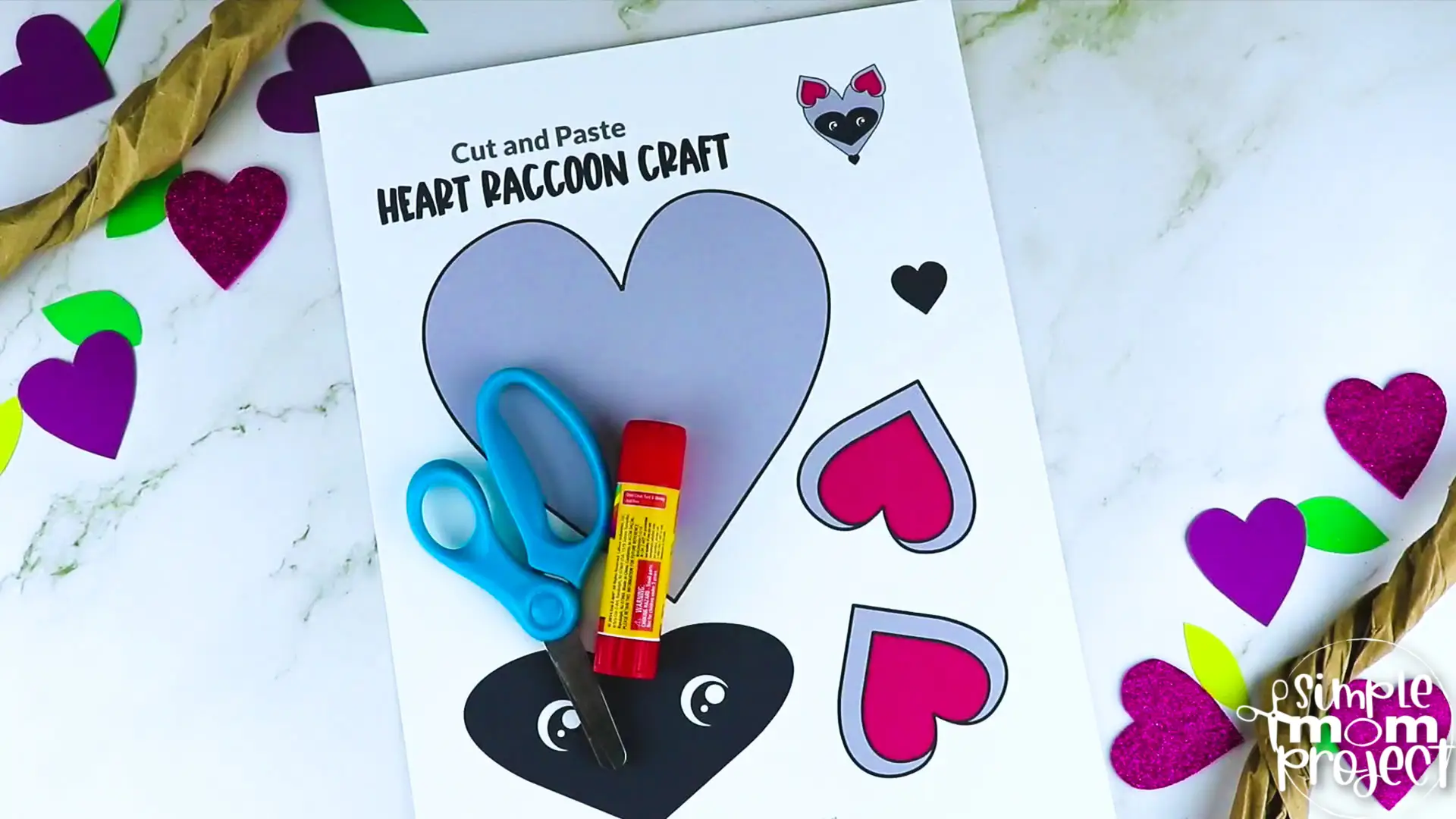 Looking for the best heart shaped animal craft for your toddler, preschool or kindergarten kids? This easy heart raccoon craft makes great cut and paste templates to keep your kids amused for hours. This printable heart raccoon craft is perfect for afternoon craft activities or even homeschooling lessons. Click now to grab this cute heart shaped racoon printable template!