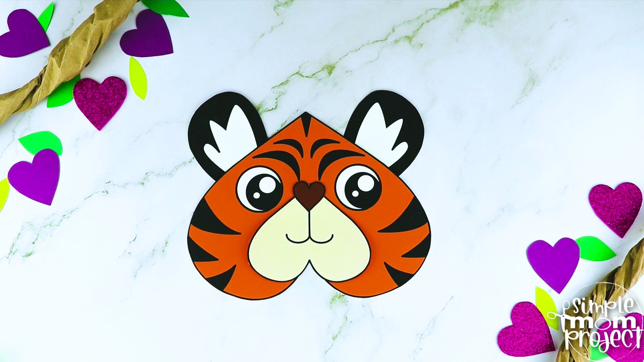 Tiger, lion and cheetah masks - Printable kids craft by Happy Paper Time