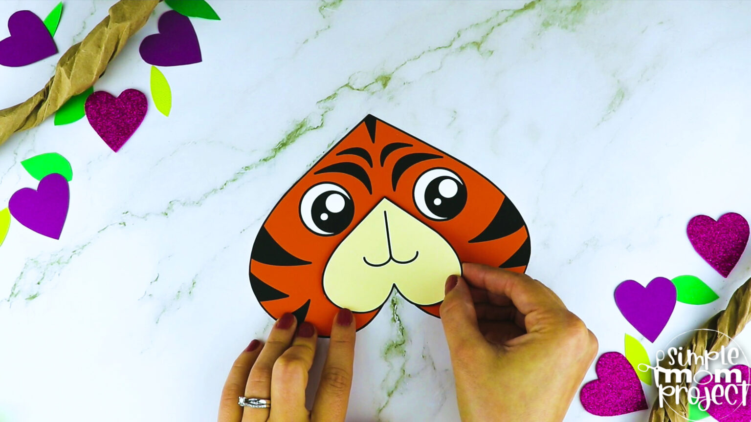 Printable Heart Tiger Craft Template – Simple Mom Project