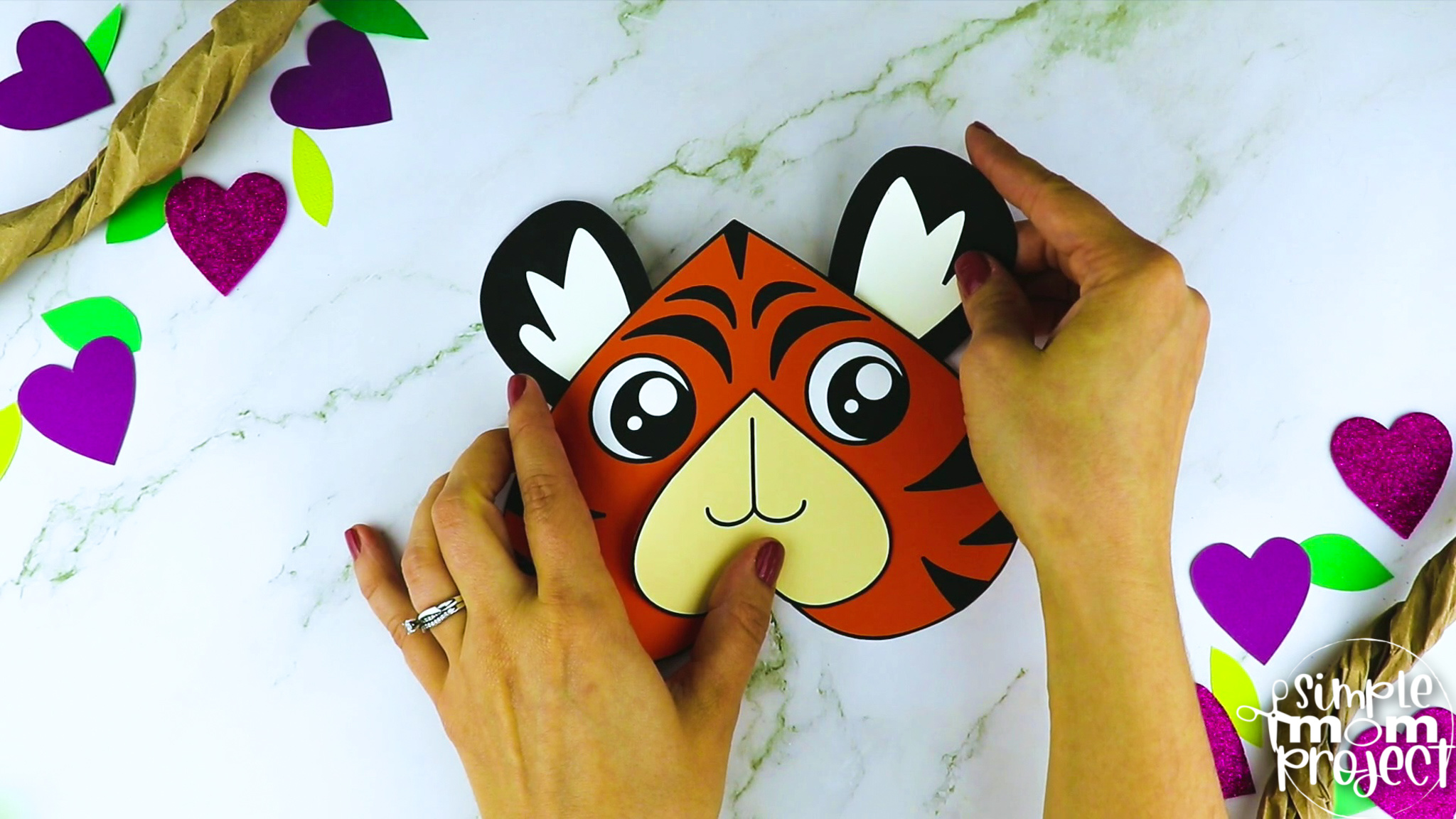 Printable Heart Tiger Craft for Kids, Preschool, Toddlers, kindergarten 7