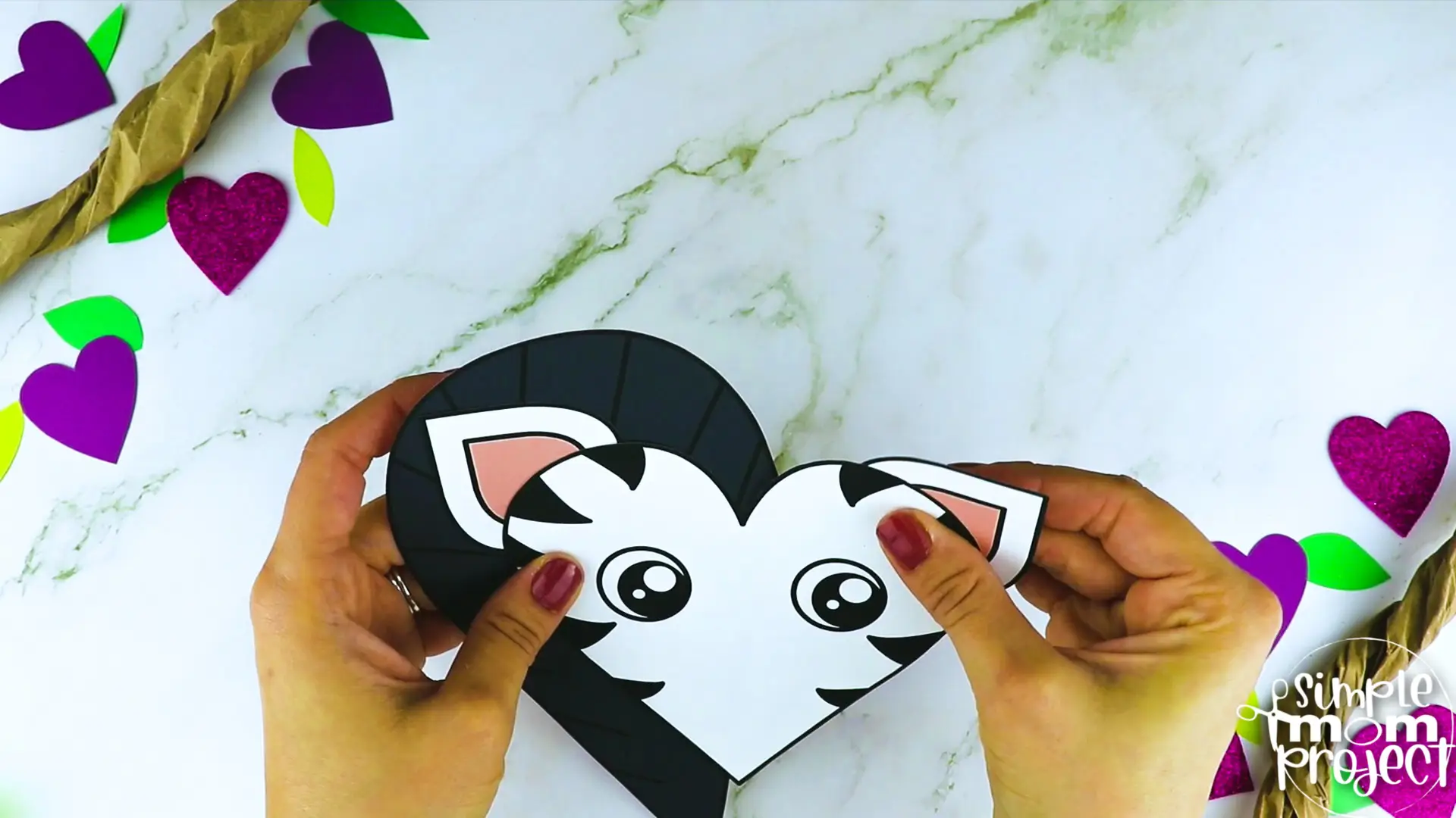 Printable Heart Zebra Craft for Kids, Preschool, Toddlers, kindergarten 8
