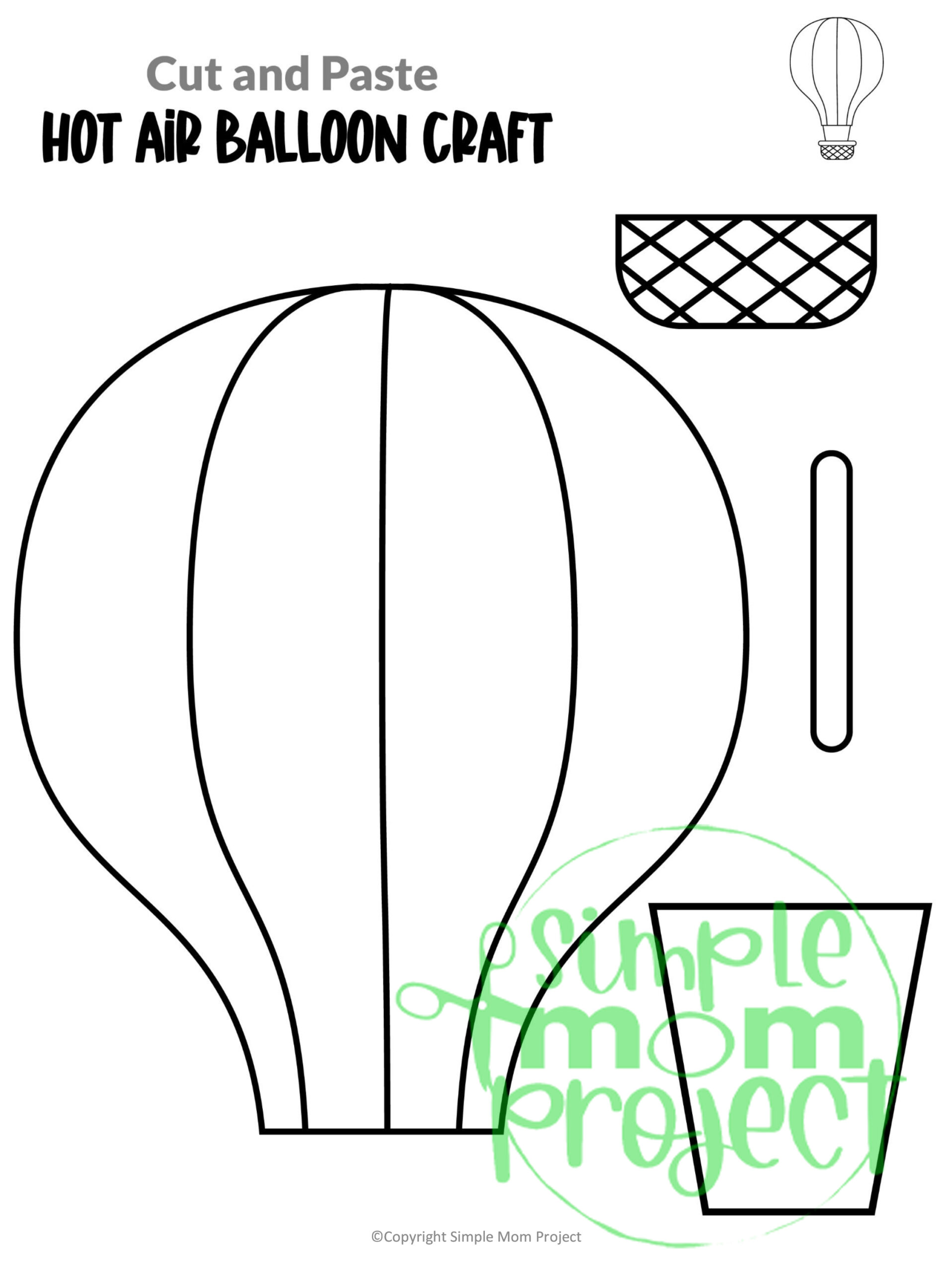 Printable Cut Out Hot Air Balloon Template