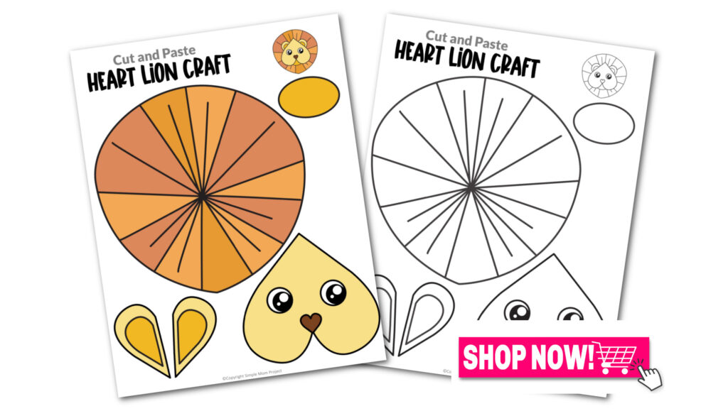 Printable Heart Lion Craft Template – Simple Mom Project