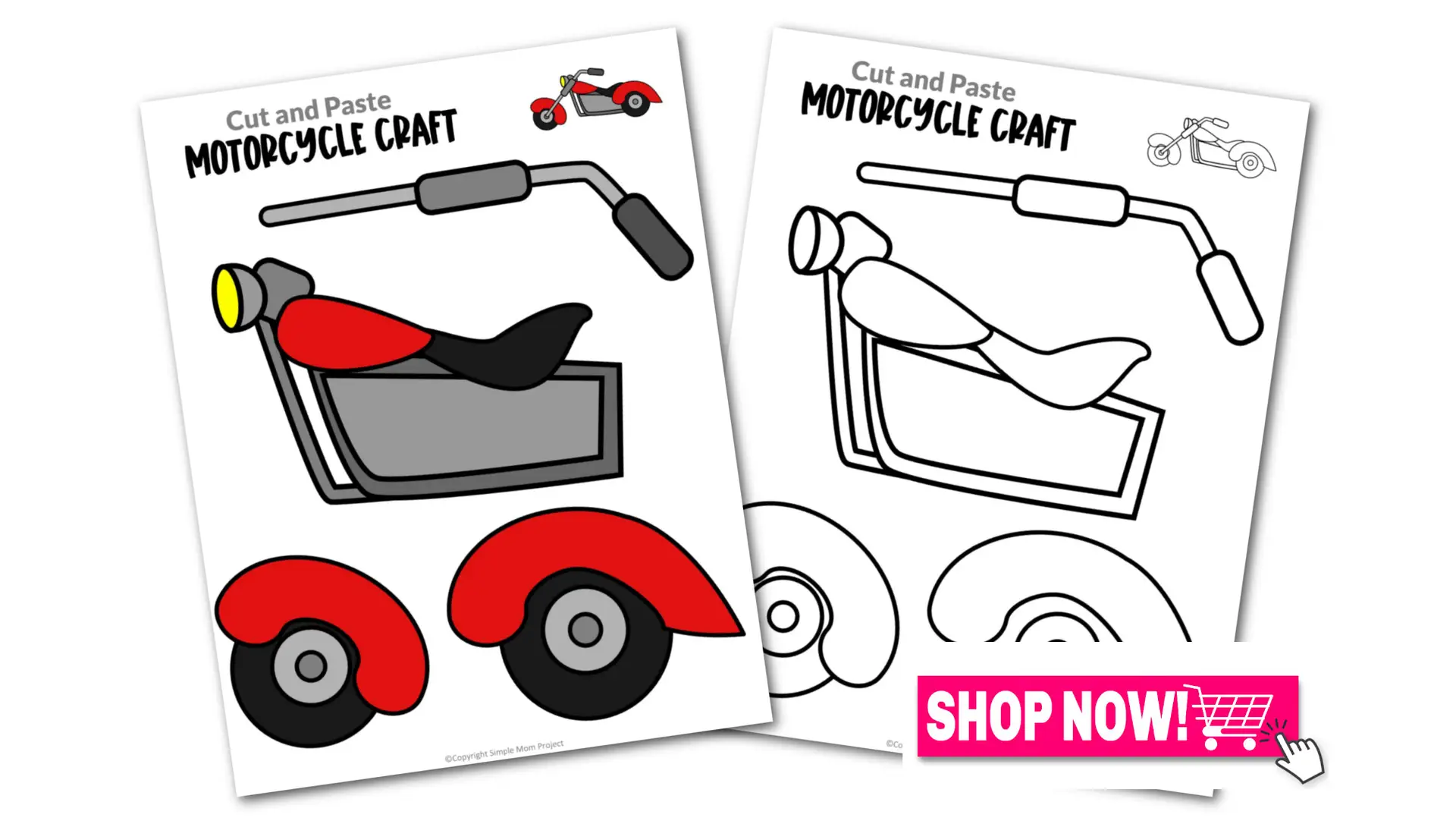 Are you looking for a quick and easy cut-and-paste printable craft for your kids? This printable diy motorcycle craft template is the ideal activity for kids of all ages, especially to toddler, preschool and kindergarten kids. Learn the different types of vehicles as they build their own motorcycle craft. It’s a fun craft project that kids will definitely love sharing with their friends and classmates. Grab your own motorcycle template now!