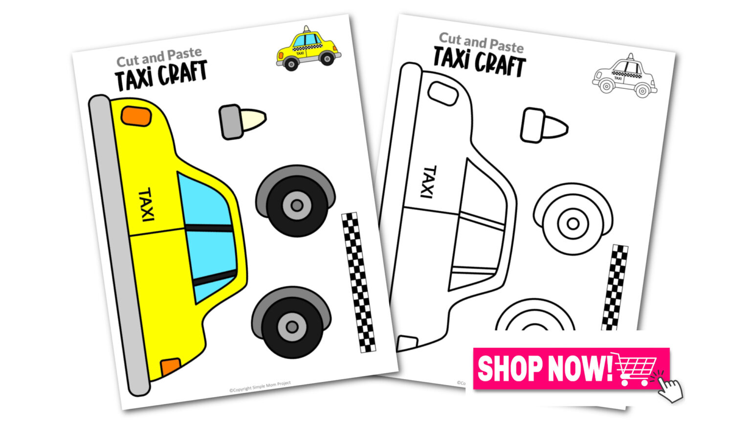 Printable Taxi Craft Template – Simple Mom Project