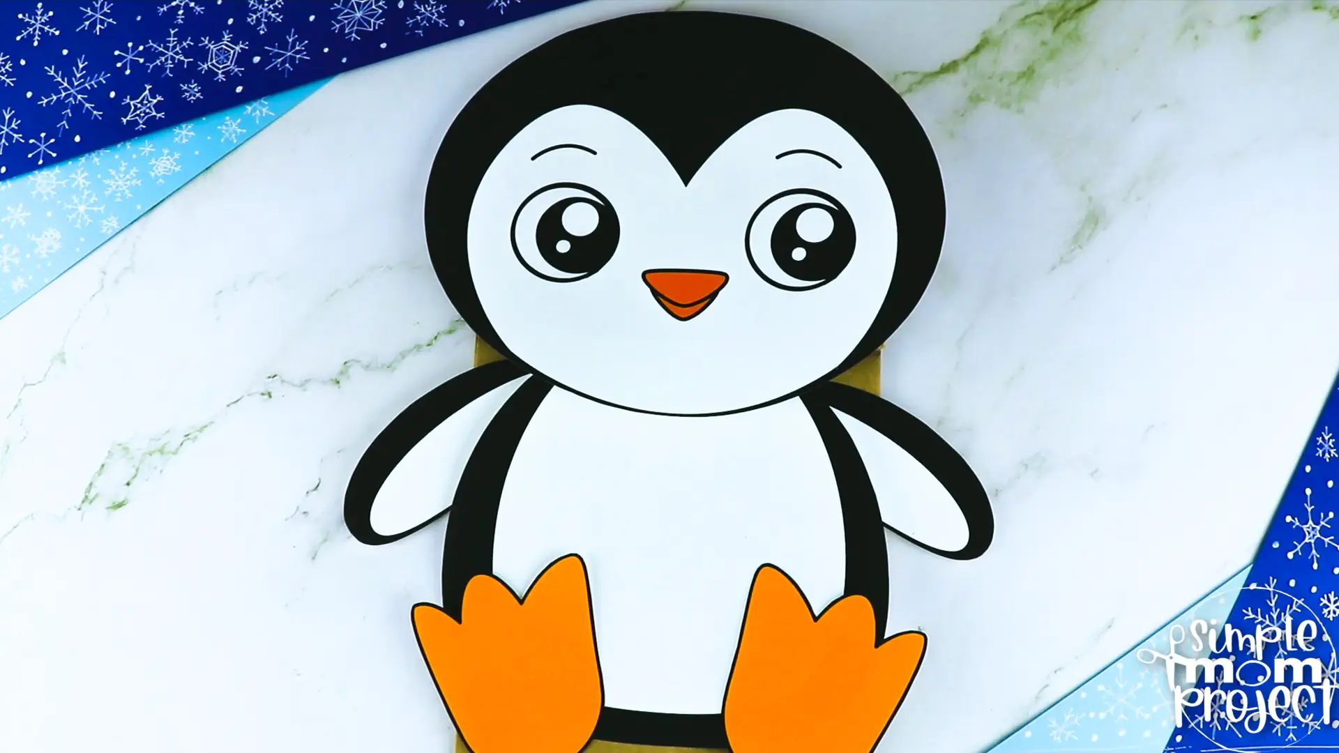 Printable Penguin Paper Bag Puppet Craft for Kids, Preschoolers, Toddlers, kindergarten elementary penguin crafts winter crafts