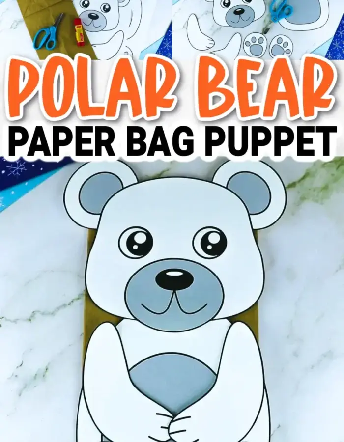 Looking for a winter animal puppet printable for your toddler, preschool and kindergarten kids? This printable polar bear paper bag puppet craft is great for your winter themed puppet show, storytelling and lesson plans. It’s a fun and easy to assemble preschool craft activity for kids of all ages. Click now to grab your printable polar bear puppet templates today!