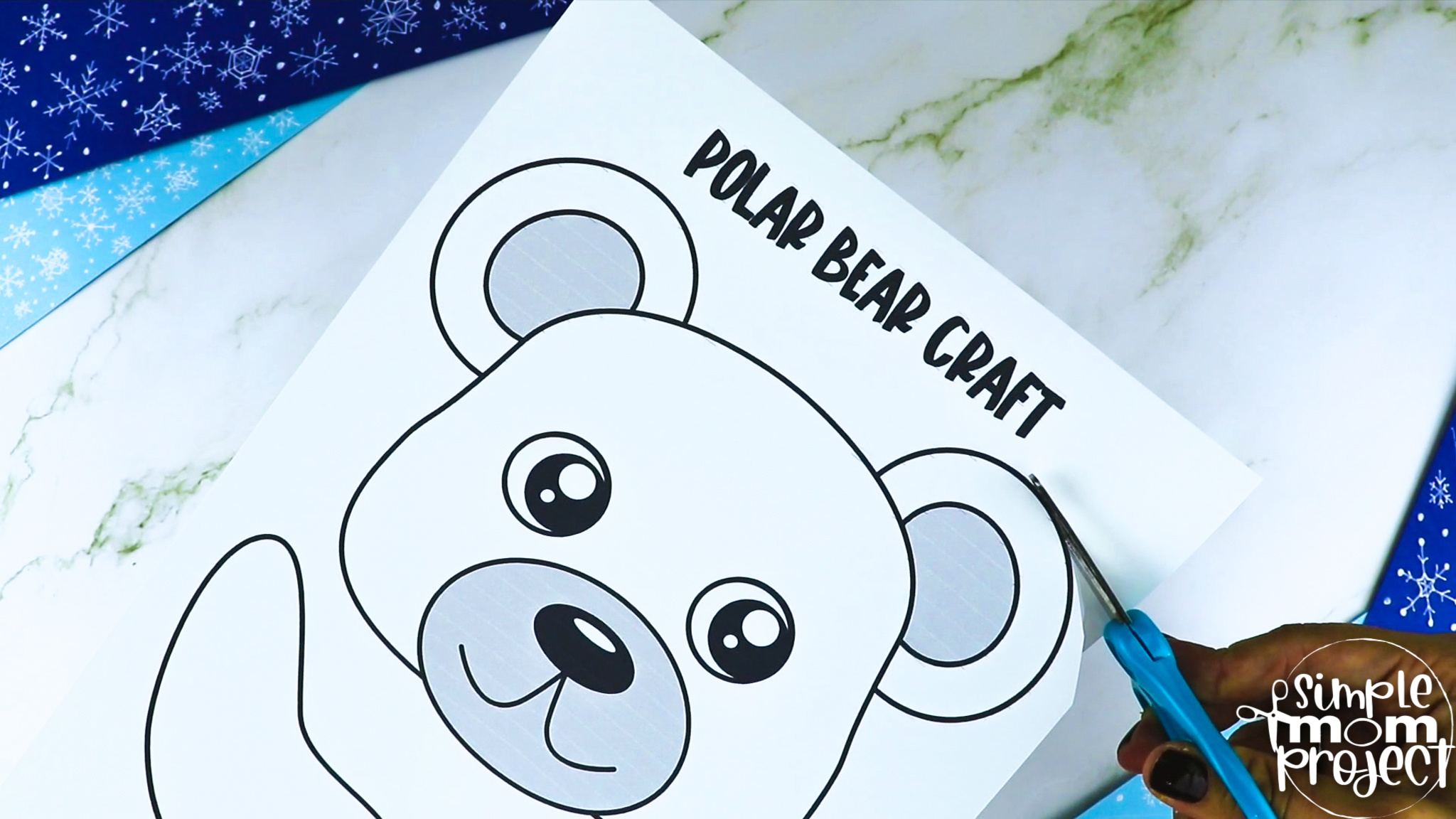 Printable Polar Bear Paper Bag Puppet Craft for Kids, Preschoolers, Toddlers, kindergarten elementary polar bear crafts winter crafts