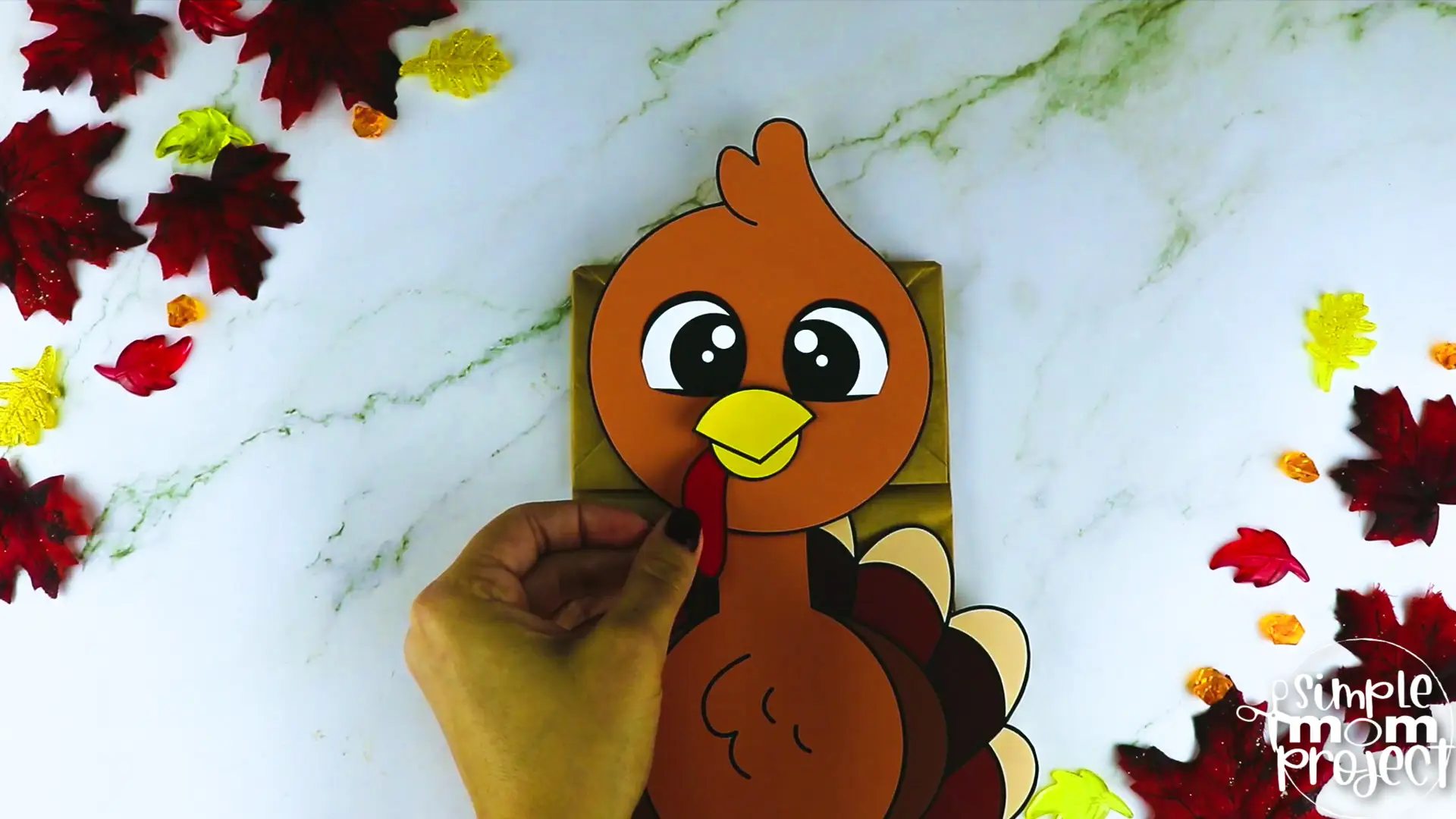 Printable Turkey Paper Bag Puppet Craft for Kids, Preschoolers, Toddlers, kindergarten elementary fall crafts autumn crafts 12