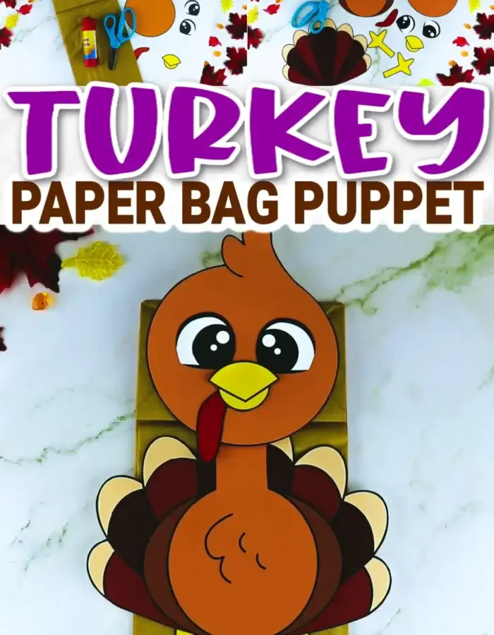 Printable Turkey Paper Bag Puppet Template Simple Mom Project