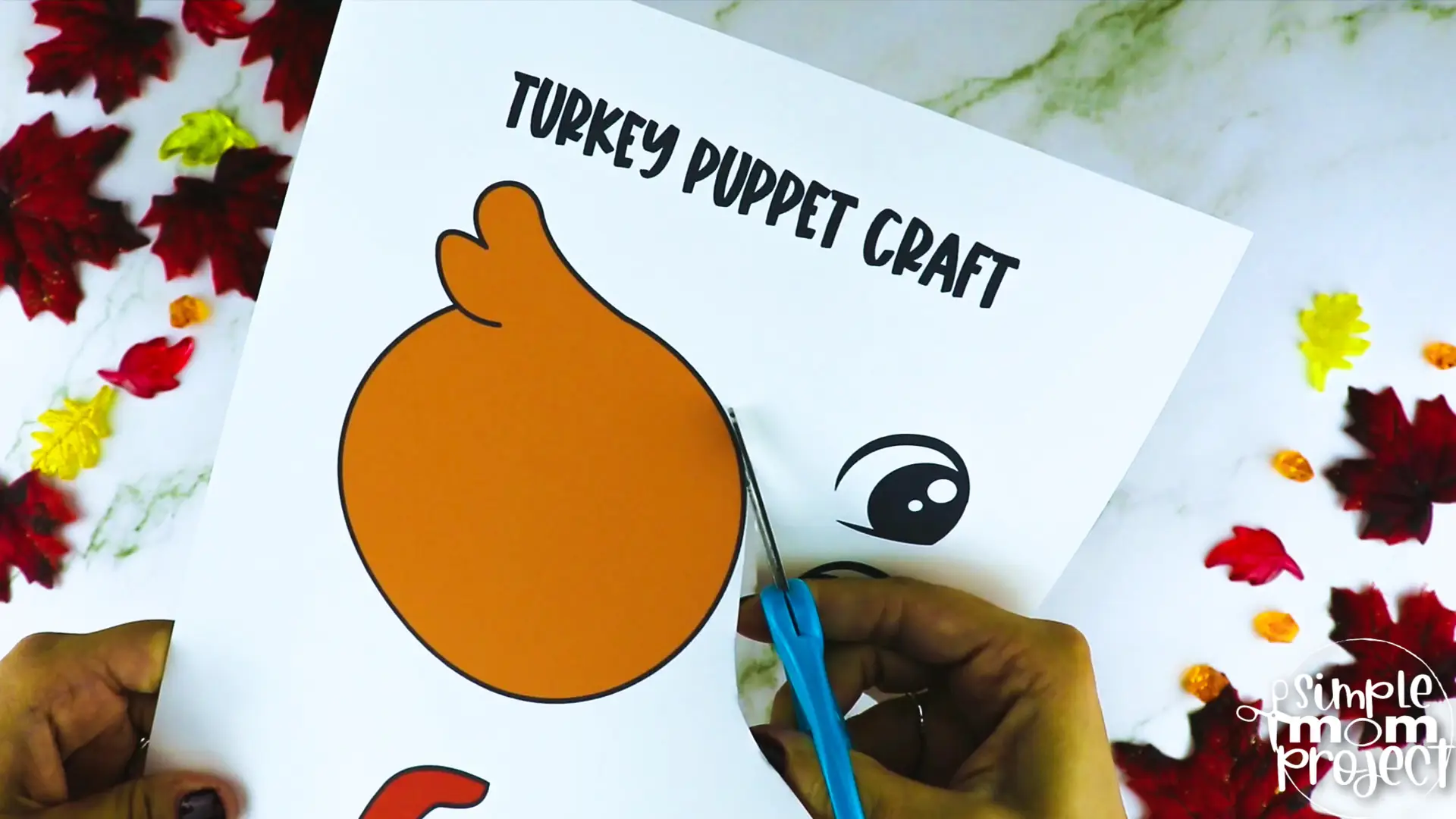 Printable Turkey Paper Bag Puppet Craft for Kids, Preschoolers, Toddlers, kindergarten elementary fall crafts autumn crafts 5
