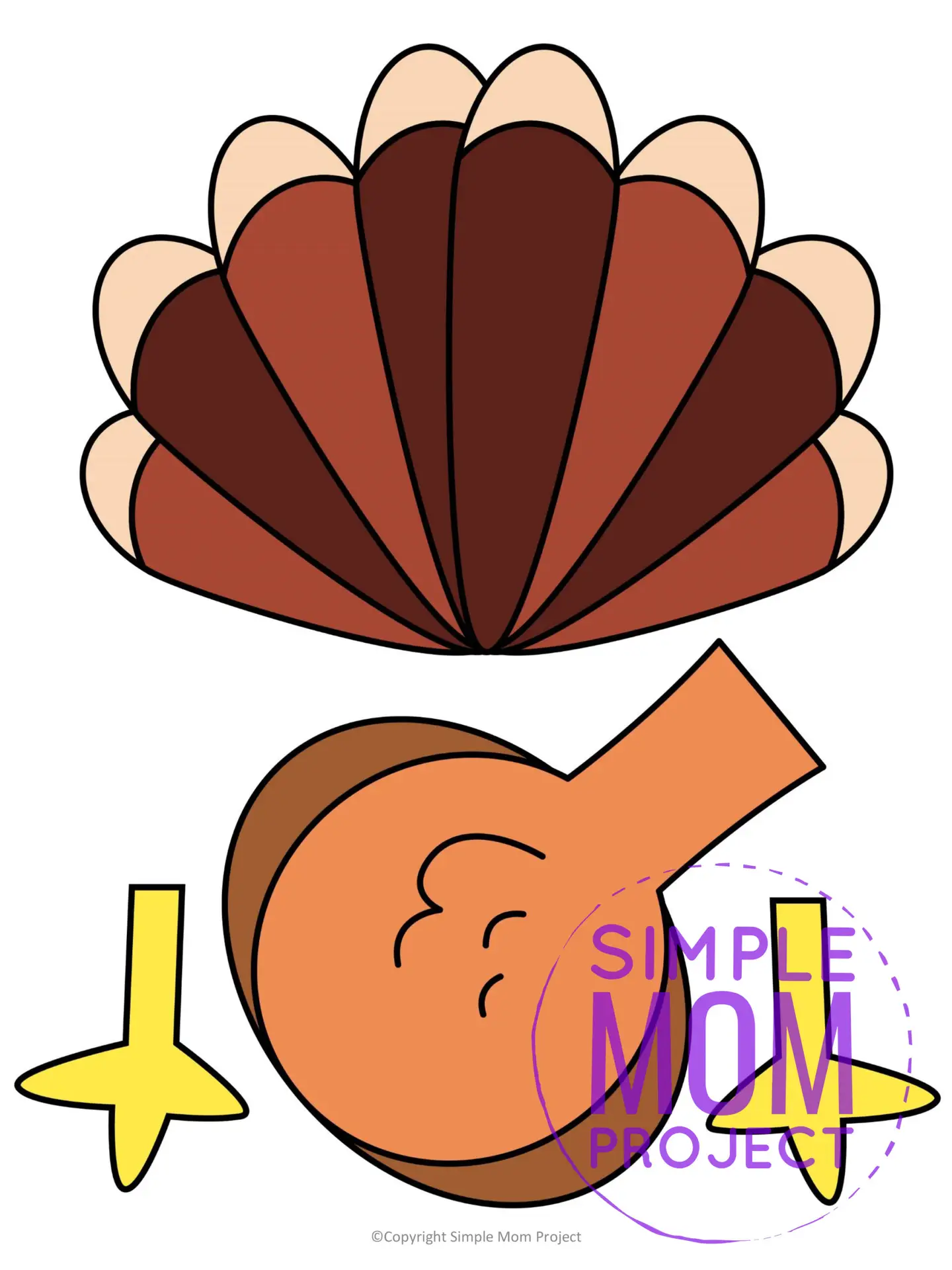 Printable Turkey Paper Bag Puppet Craft for Kids, Preschoolers, Toddlers, kindergarten elementary fall crafts autumn crafts 04