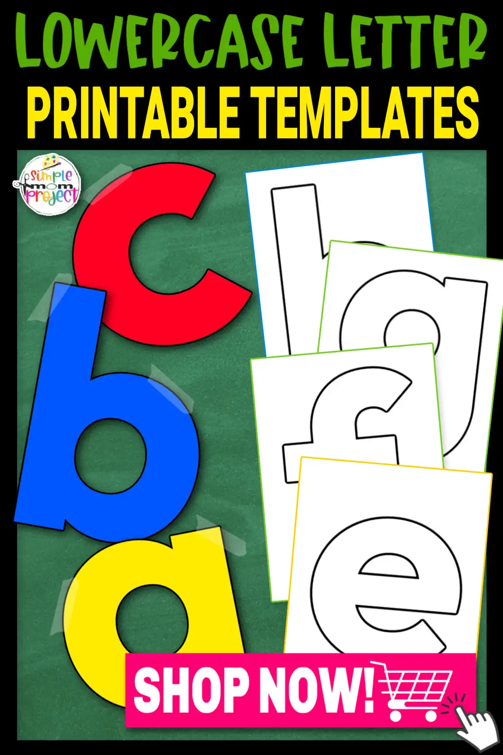 Printable Alphabet Lowercase Letter Templates for Kindergarten, kids, toddlers, elementary, homeschool 6