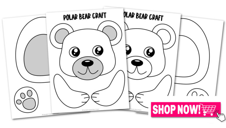 Printable Polar Bear Paper Bag Puppet Template - Simple Mom Project