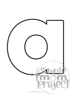 Printable lower case letter a template for letter a crafts for kindergarten, toddler, preschool, homeschool, alphabet crafts 1