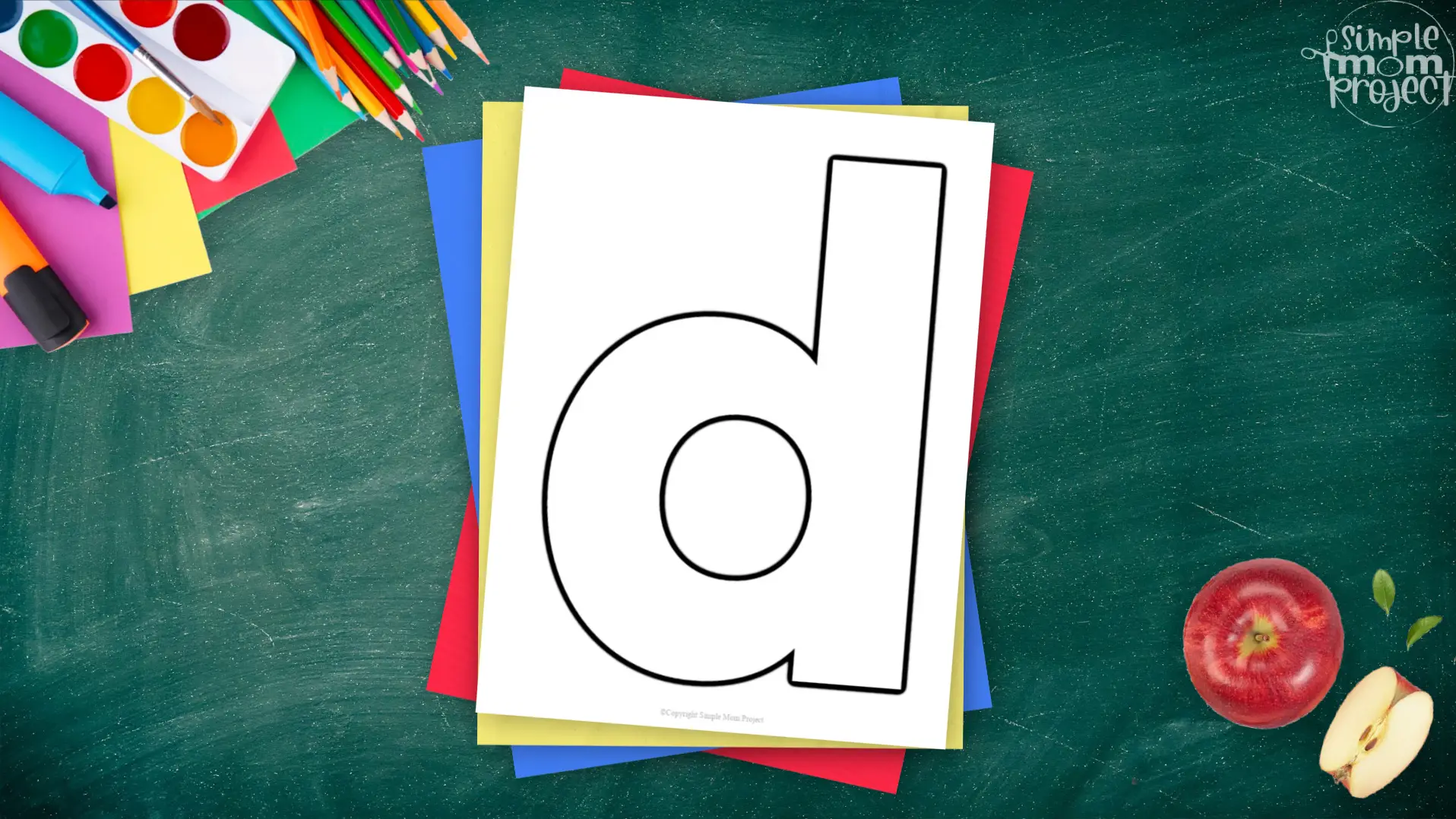 Printable lower case letter d template for letter d crafts for kindergarten, toddler, preschool, homeschool, alphabet crafts 2