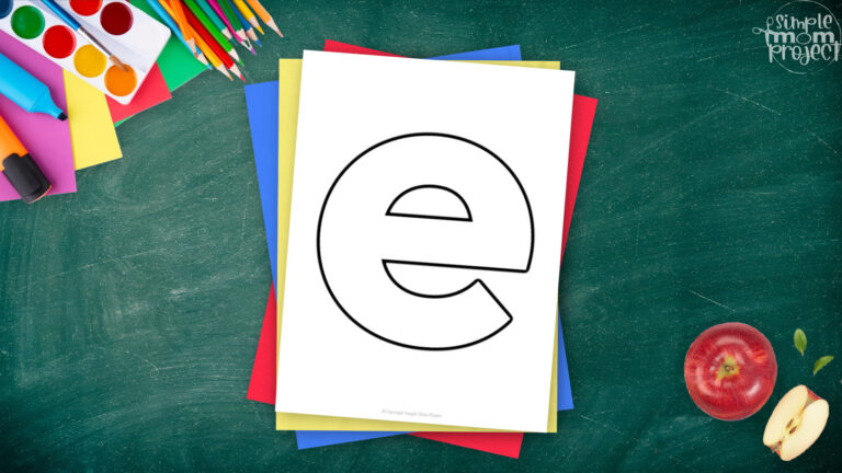Free Printable Lowercase Letter e Template – Simple Mom Project