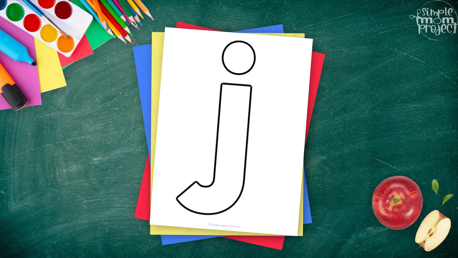 Printable lower case letter j template for letter j crafts for kindergarten, toddler, preschool, homeschool, alphabet crafts 2