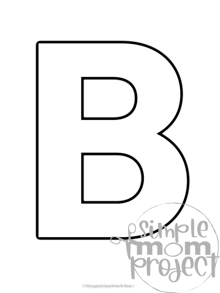 Free Printable Uppercase Letter B Template Simple Mom Project 