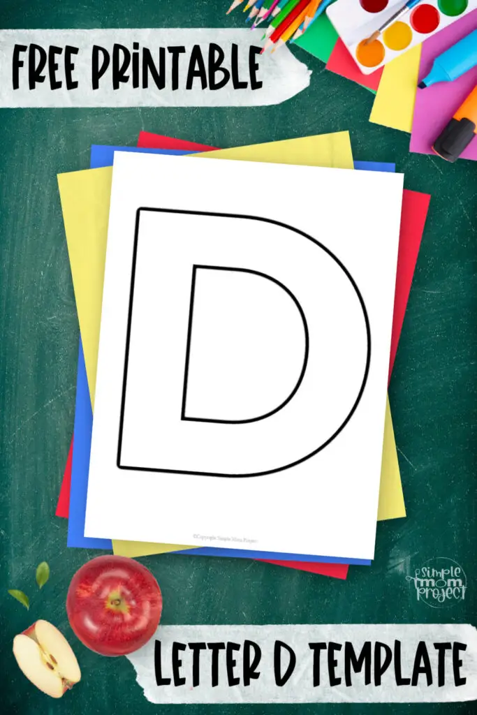 Are you looking for a fun and creative way to teach the uppercase letter D? Then, give this free printable uppercase letter D a try! Making this blank printable letter D helps children to pronounce words that start with the letter D or practice writing the uppercase letter D. Use this fun letter D worksheet for coloring, stencils, tracing, crafts, alphabet lessons and more. Let your kids grab a few things that begin with the letter D like a dinosaur toy, dog stuffed toy or eat a donut while working on this black and white uppercase letter D template.