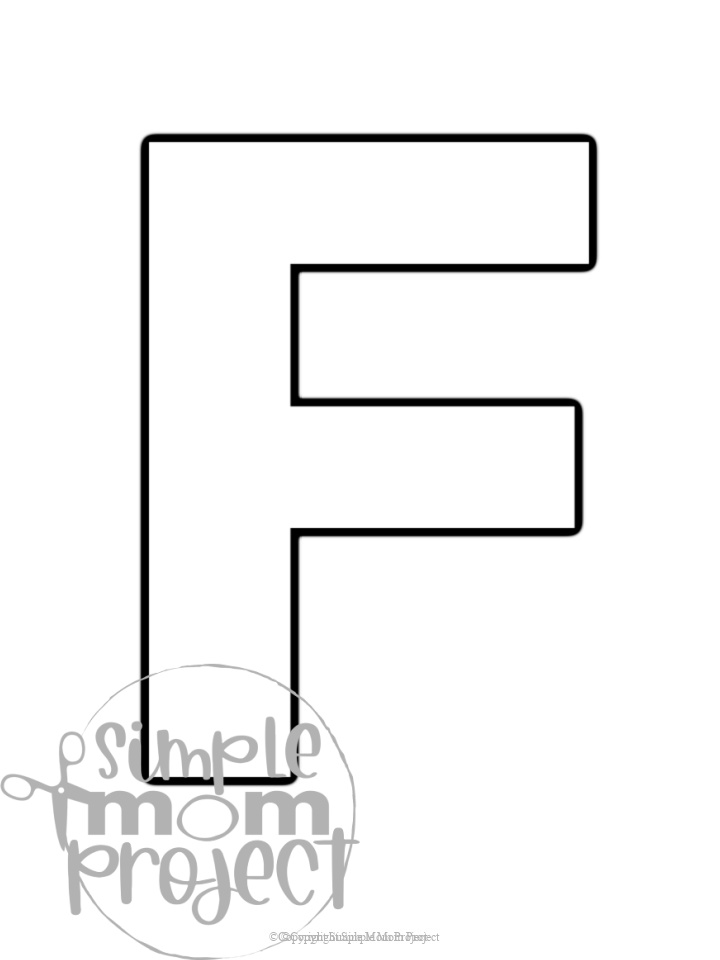 Free Printable Uppercase Letter F Template Simple Mom Project