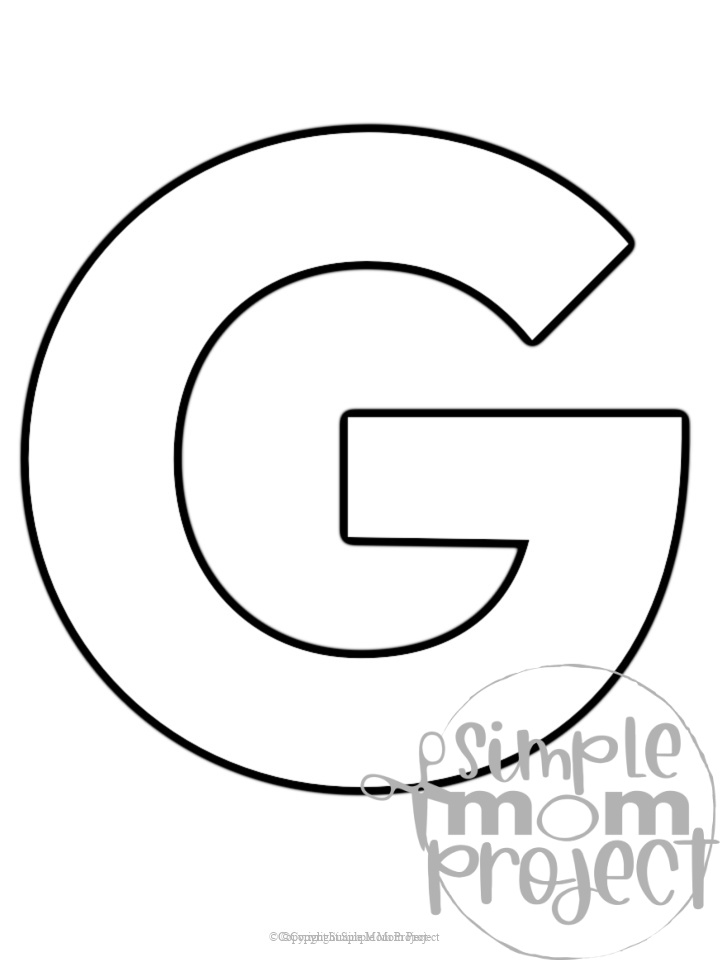 Free Printable Uppercase Letter G Template Simple Mom Project