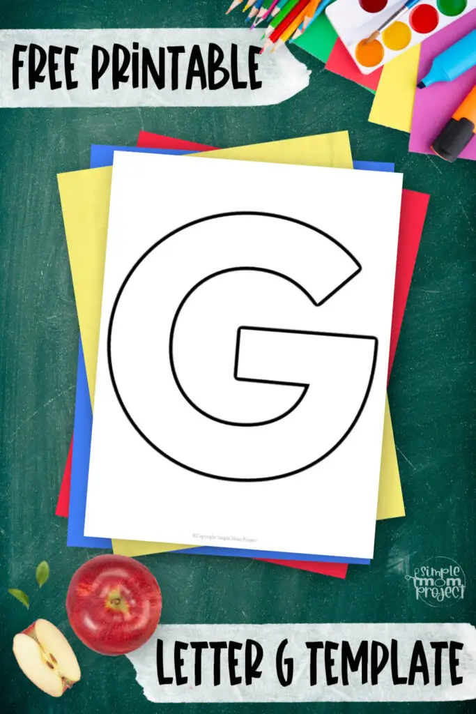 This free printable uppercase letter G template for kids is perfect to include in your alphabet lessons. This black and white letter G template can be used as a coloring page, tracing worksheet, stencil, preschool craft and more. Children will have the chance to work on their coloring, fine motor skills, focus and creativity when making this printable letter G template. Take out your crafting materials and print this uppercase letter G printable template now.