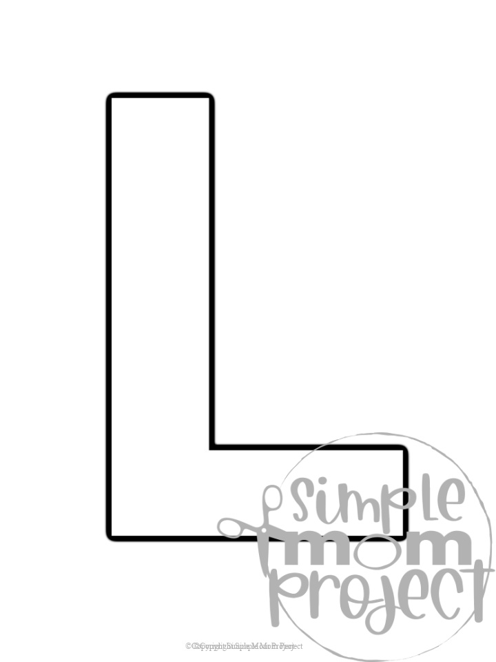 Free Printable Uppercase Letter L Template Simple Mom Project