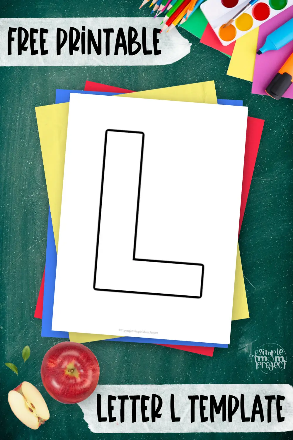 Printable upper case letter L template for letter L crafts for kindergarten, toddler, preschool, homeschool, alphabet crafts 3