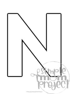 Free Printable Uppercase Letter N Template – Simple Mom Project