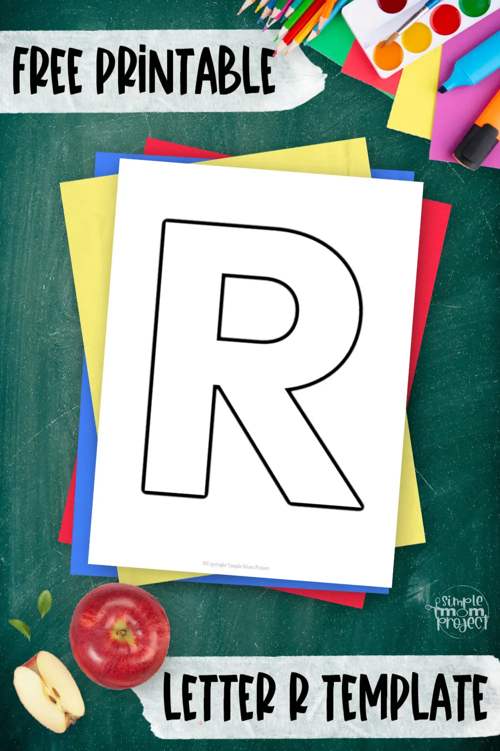 Printable upper case letter R template for letter R crafts for kindergarten, toddler, preschool, homeschool, alphabet crafts 3