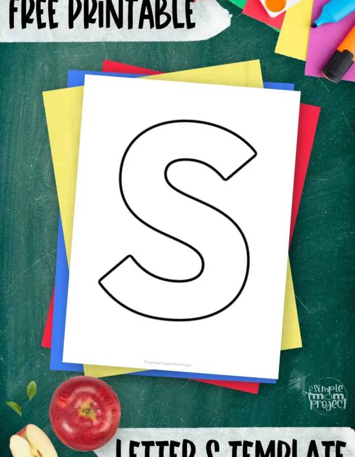 If your kids are studying the uppercase alphabet letters, be sure to include our black and white printable uppercase letter S template. This blank printable letter S template is great for coloring, tracing, stencil, visual aid, decor and crafts. Ask your kids to write down the basic words they know that begin with the letter S like spider, snake, star, seahorse and many more. Working on this fun printable letter S template helps your kids improve their fine motor skills, coloring, focus and creativity. Click now to get your copy of this simple printable uppercase letter S template!